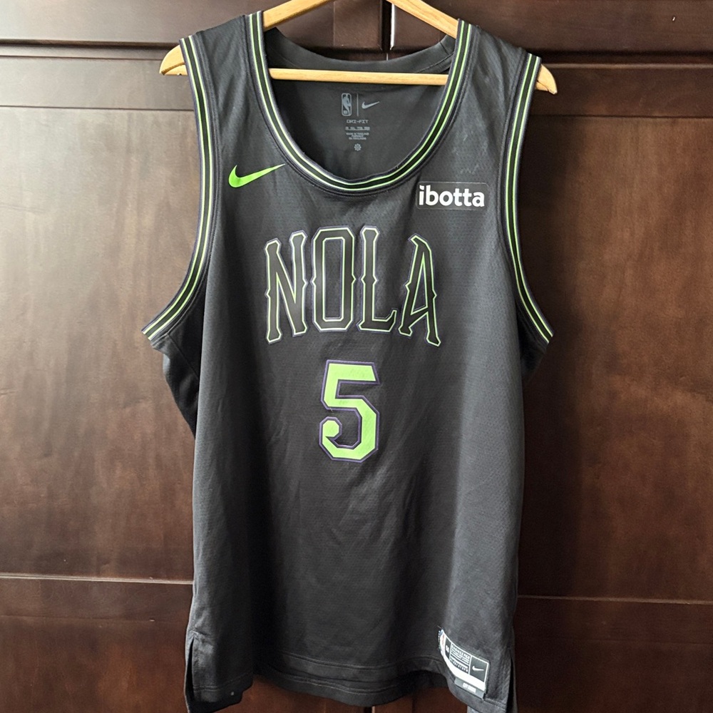 Nike NBA Herb Jones Black and Green NOLA Jersey. Special Jersey edition